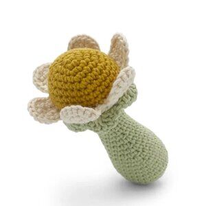MYUM - FLOWER RATTLE - WHITE/GREEN/YELLOW - ONE SIZE - NWT